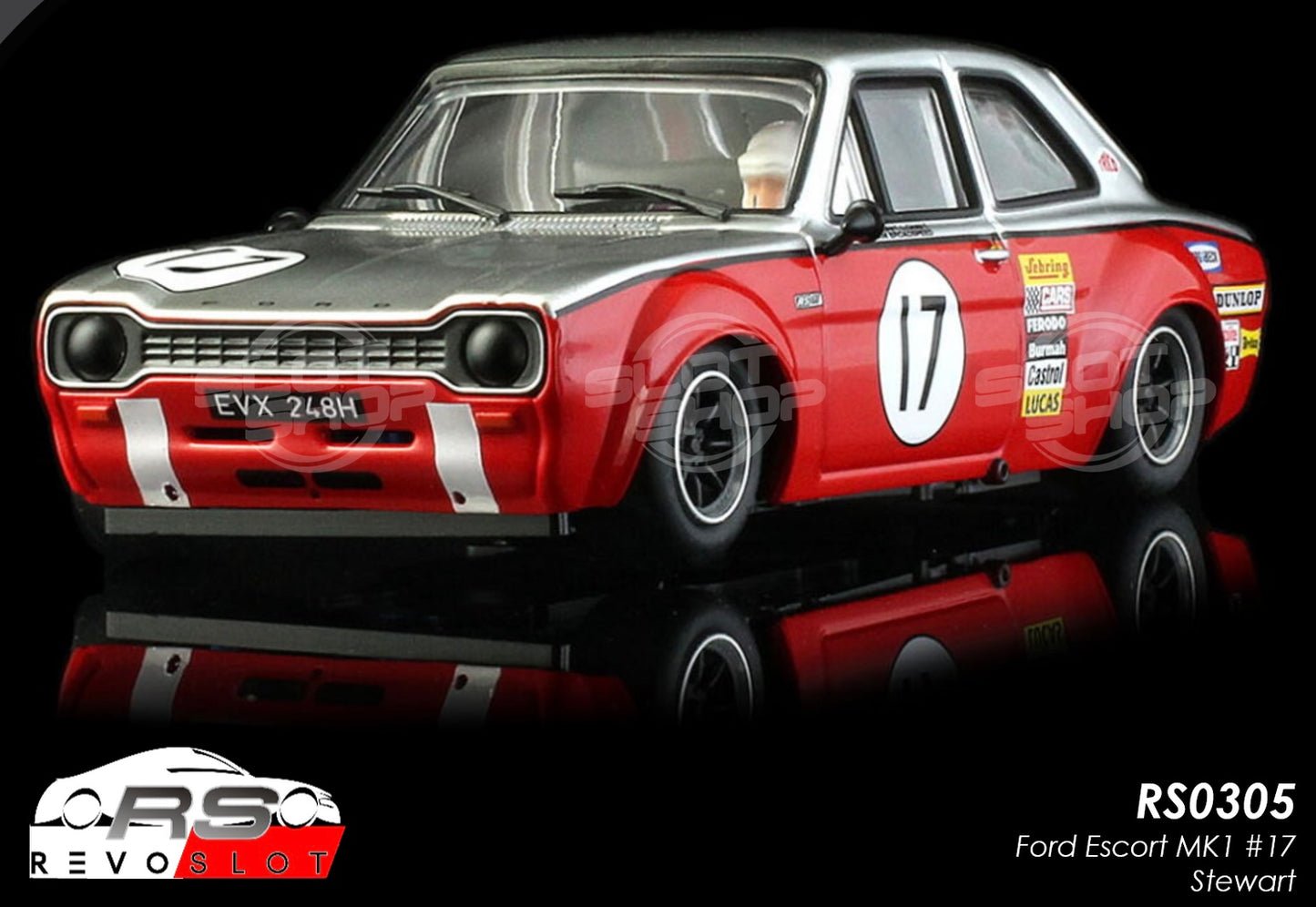 REVO SLOT 1-32 FORD ESCORT MK1 STEWART NO.17 RS0305