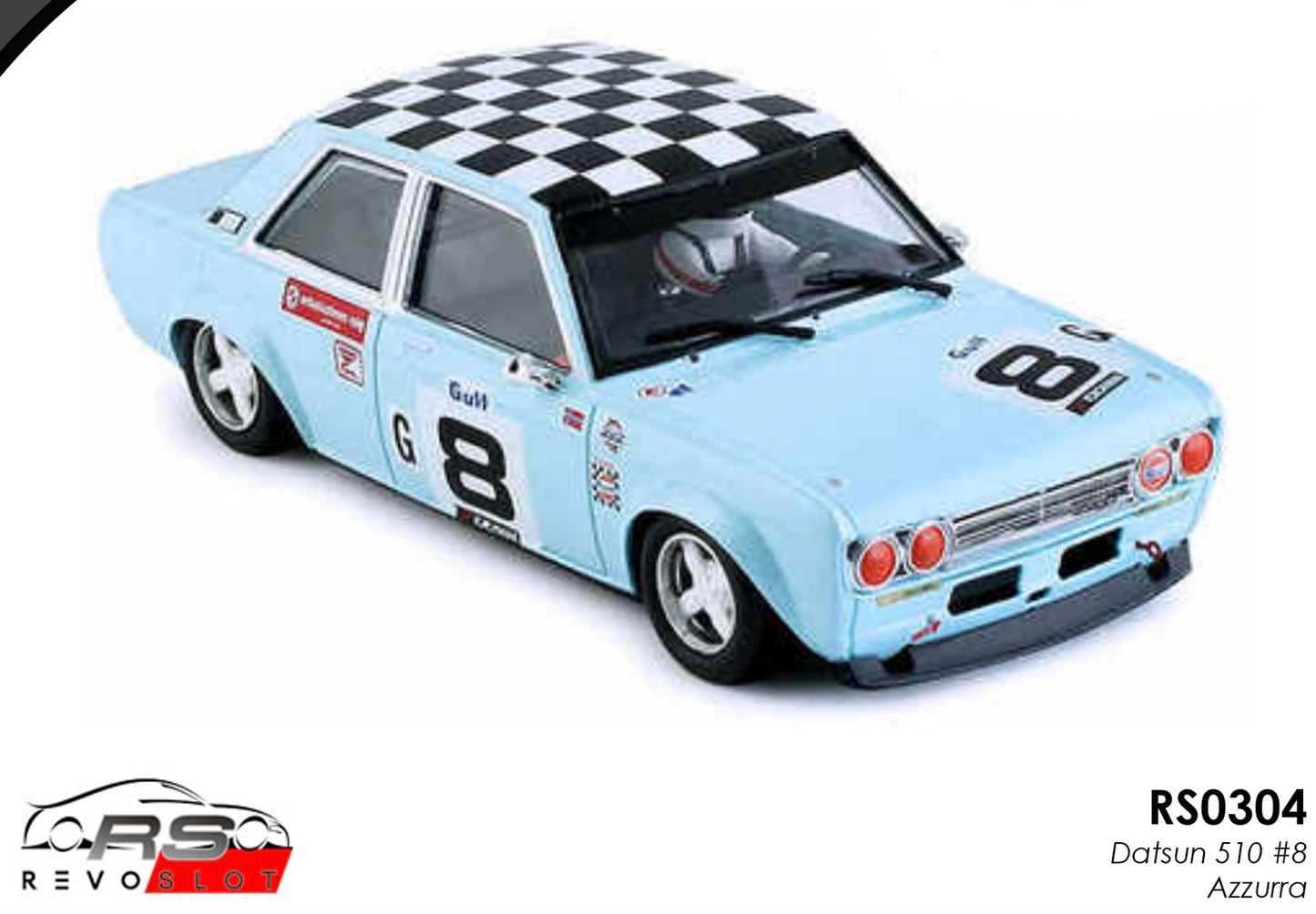 REVO SLOT 1-32 DATSUN 510 AZZURRA NO. 8 RS0304
