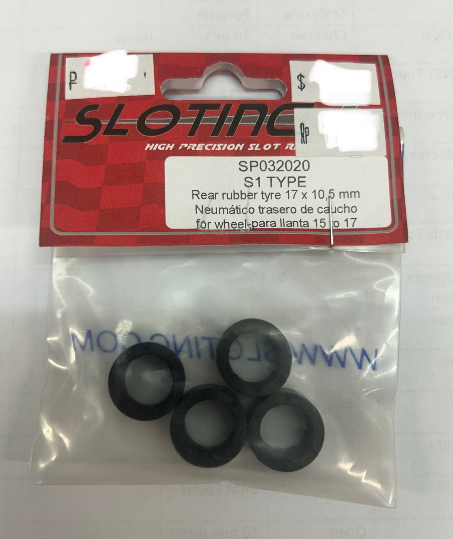 SLOTING PLUS RUBBER TYRES S1 (17 X 10.5MM) SP032020
