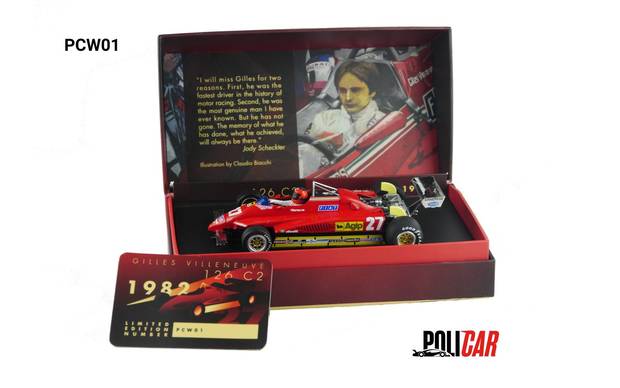 POLICAR 1-32 FERRARI 126C2 - GILLES VILLENEUVE NO.27 - ZOLDER GP QUALIFYING 1982  PCW01