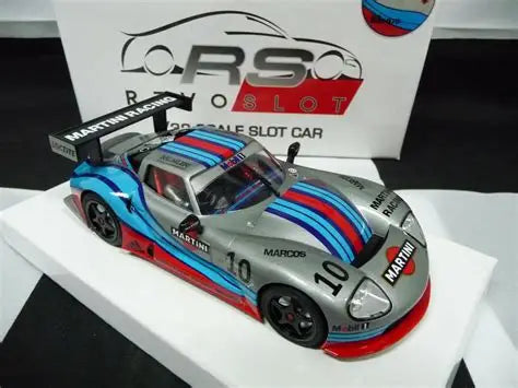 REVO SLOT 1-32 MARCOS LM600 GT2 - NO.10 MARTINI SILVER RS0075