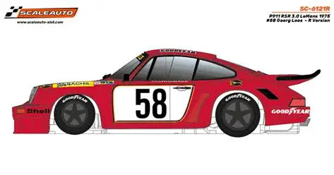 SCALEAUTO 1-32 PORSCHE 911 RSR 3.0 NO. 58 - '75 LE MANS - R SERIES SC-6121R