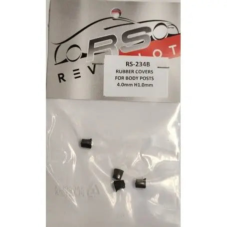 RevoSlot Rubber Covers for Body Post 4mm H1.0mm, Black (x4) RS-234B